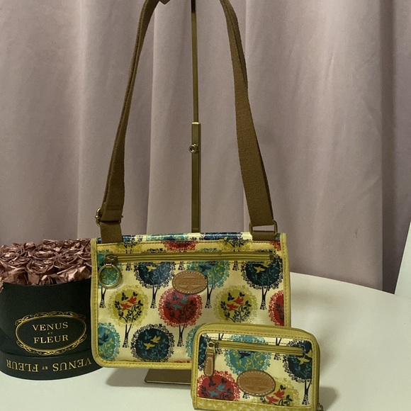 Fossil Tree Bird Crossbody Bag and Wallet - Picture 2 of 3